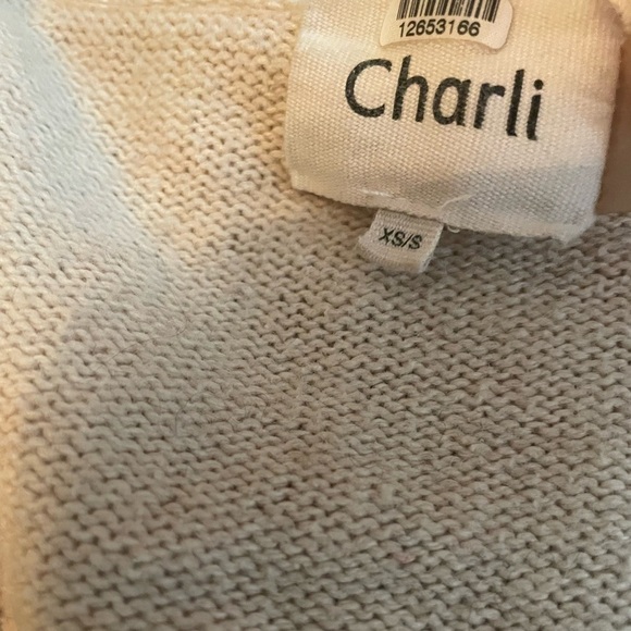 CHARLI Lanie tan sweater pullover V neck XS-small - Picture 13 of 15
